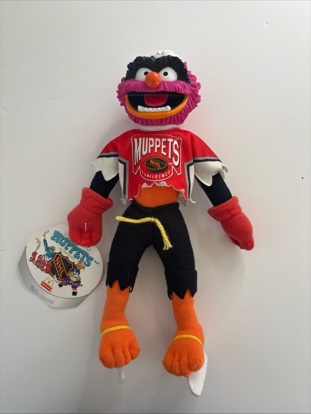 Vintage 1995 Muppets NHL Animal Plush McDonald's Toy W/Tags Collectors Edition